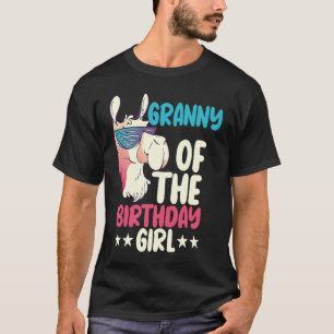 Camiseta Vovó da Garota de Aniversário Lama Bday Alpaca Par