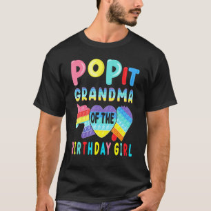 Camiseta Vovó Da Garota De Aniversário Pop It Unicorn Birth