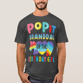 Camiseta vovô da garota de aniversário Pop It Unicorn Birth