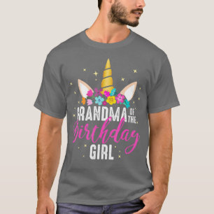 Camiseta Vovó Da Garota De Aniversário Que Vovó Deu Unicórn