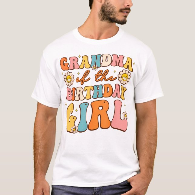 Camiseta Vovó Da Namorada De Aniversário, Namorada Groovy (Frente)