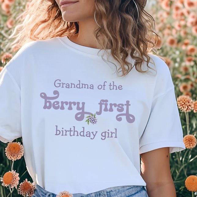 Camiseta Vovó da Primeira Fada Berry Primeiro Aniversário (Criador carregado)