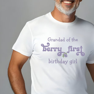 Camiseta Vovô da Primeira Fada do Berry Primeiro Aniversári
