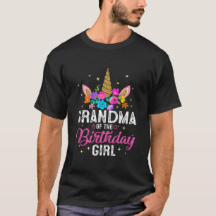 Camiseta Vovó Da Rapariga De Aniversário Que Deu Um Unic