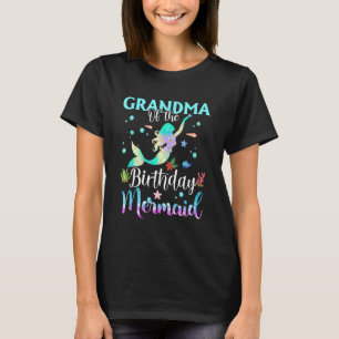 Camiseta Vovó Da Sereia De Aniversário Engraçada