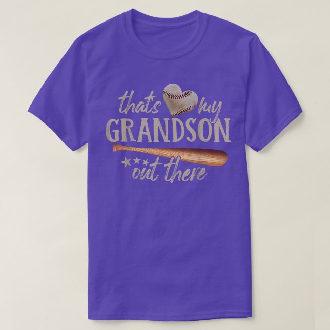 Camiseta Vovó de baseball que é meu neto lá fora  (Frente do Design)