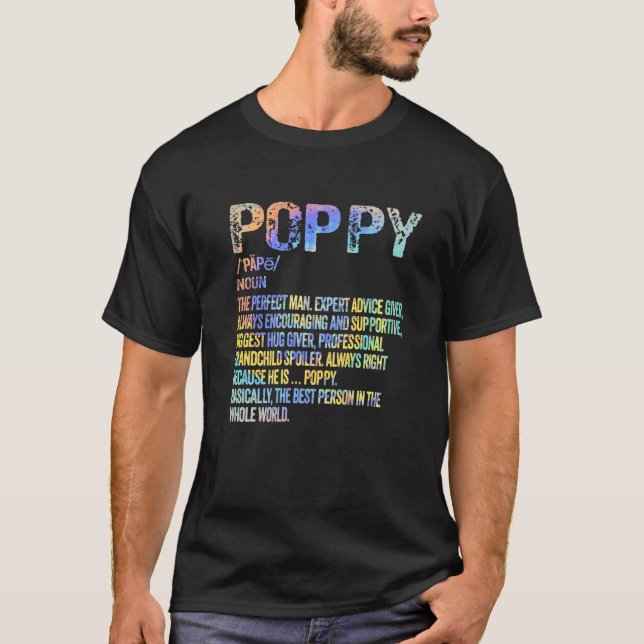 Camiseta Vovô de Definição Poppy Dia de os pais (Frente)