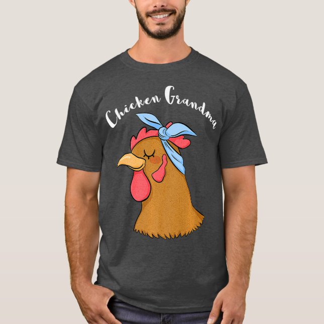 Camiseta Vovó de frango Engraçado Louco Na Fazenda (2) (Frente)