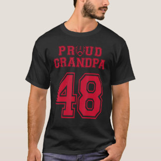 Camiseta Vovô De Futebol Orgulhoso Personalizado Número 48 