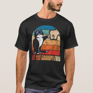 Camiseta Vovô de Gato Melhor Retrô Já Fist Bump Divertido V
