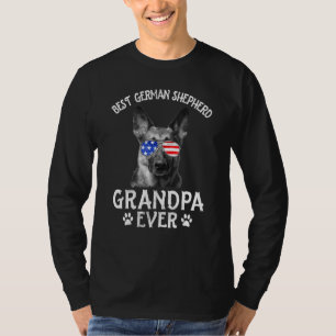 Camiseta Vovô De Melhor German shepherd Ever American Fl
