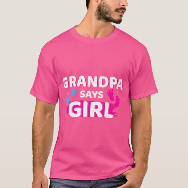 Camiseta Vovô De Raça De Gênero Diz Menina Correspondente À (Frente)