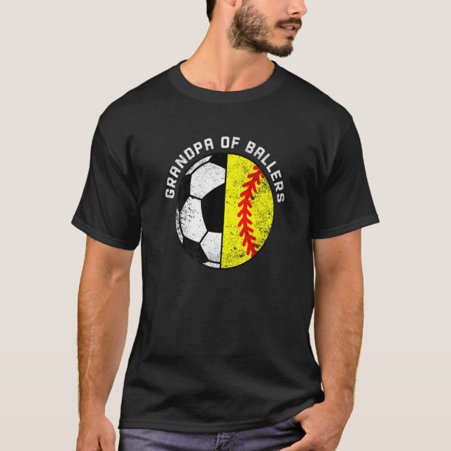 Camiseta Vovô De Soccer Vovô De Softball (Frente)