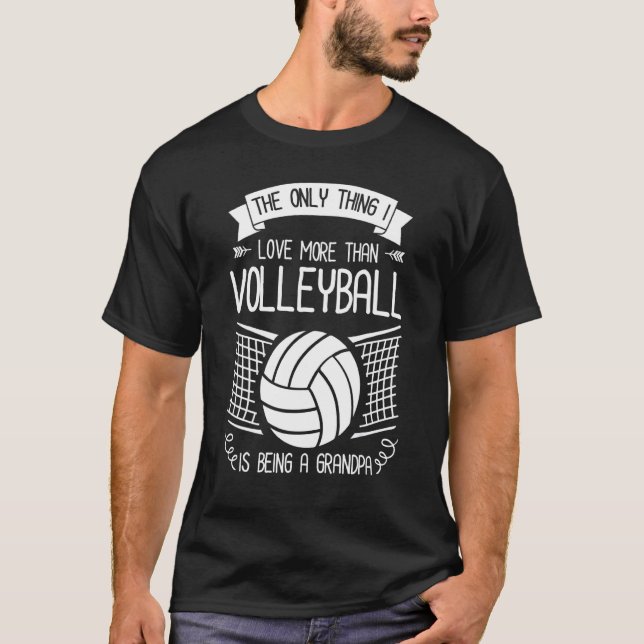 Camiseta Vovô de Voleibol Mens (Frente)