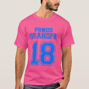 Camiseta Vovô De Voleibol Orgulhoso Número 18 B
