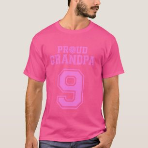 Camiseta Vovô de Voleibol Orgulhoso Número 9 P
