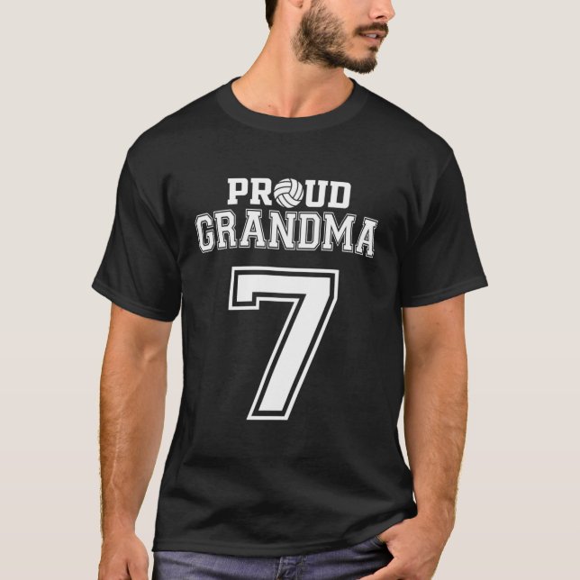 Camiseta Vovó de vovô orgulhoso personalizado número 7 (Frente)