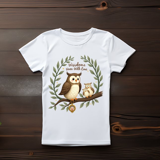 Camiseta "Vovó de Wise Owl - Arte de Sabedoria Familiar" (Criador carregado)