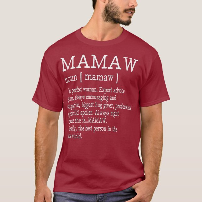 Camiseta Vovó Definição de Mamã Dia da Mãe Oferece a Mulher (Frente)