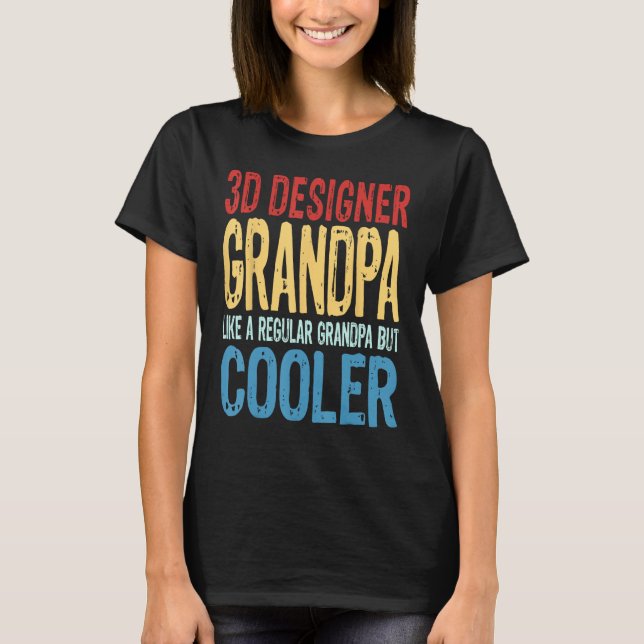 Camiseta Vovô Designer 3D como um vovô normal (Frente)