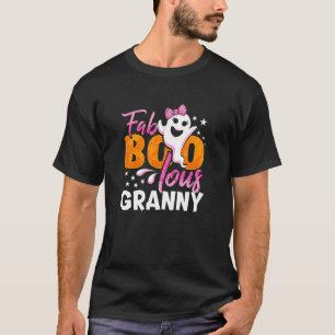 Camiseta Vovó Dia das Bruxas Mulheres Fab Boo Lous