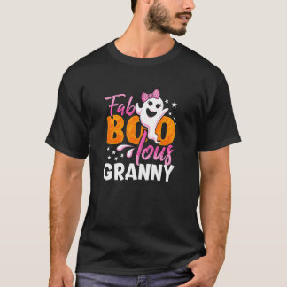 Camiseta Vovó Dia das Bruxas Mulheres Fab Boo Lous
