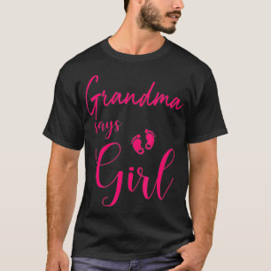 Camiseta Vovó diz que a garota é linda, o gênero é rosa