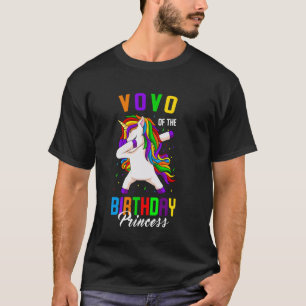 Camiseta Vovo do aniversário da Princesa Unicorn Dabbing Bd