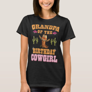 Camiseta Vovô do Aniversário de Tema Western Cowgirl Mascul