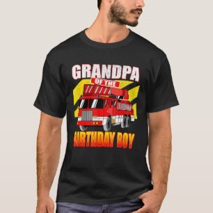 Camiseta Vovô Do Aniversário Do Caminhão De Fogo De Anivers