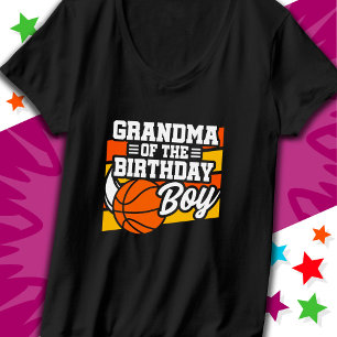 Camiseta Vovó do Aniversário do Partido de Basquete para Cr