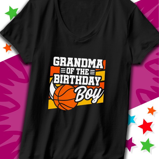 Camiseta Vovó do Aniversário do Partido de Basquete para Cr (Criador carregado)