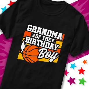 Camiseta Vovó do Aniversário do Partido de Basquete para Cr