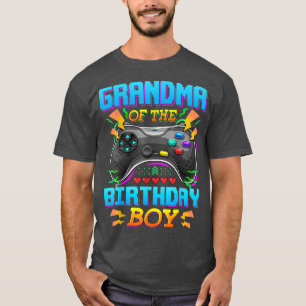 Camiseta Vovó Do Aniversário Garoto Nível De Jogador Desblo