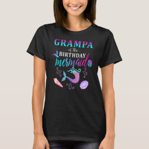Camiseta Vovô Do Aniversário Par Familiar De Sereia Corresp