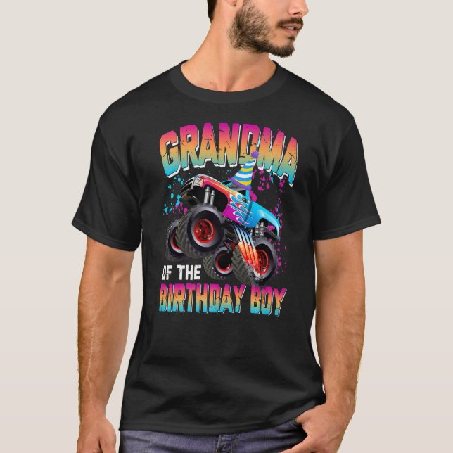 Camiseta Vovó do Aniversário que Combina com o Monstro (Frente)