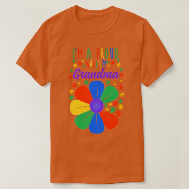 Camiseta vovó do autismo orgulhoso Girassol (Frente do Design)