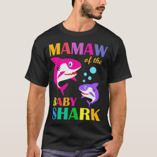 Camiseta Vovó do Bebê de Aniversário Tubarão Mamãe Tubarão 