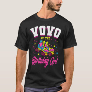 Camiseta Vovo Do Birthday Girl Roller Skates Bday Skati