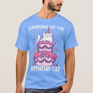 Camiseta Vovó do Gato de Aniversário do Gato de Aniversário