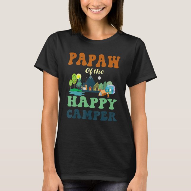 Camiseta Vovô Do Happy Camper Homens 1º Aniversário Acampam (Frente)