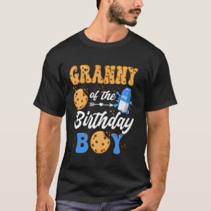 Camiseta Vovó Do Menino De Aniversário Leite E Biscoitos 1º