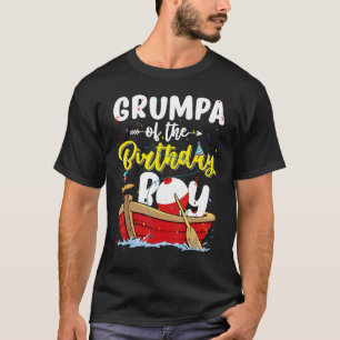Camiseta Vovô Do Menino Do Aniversário Pescador Família De