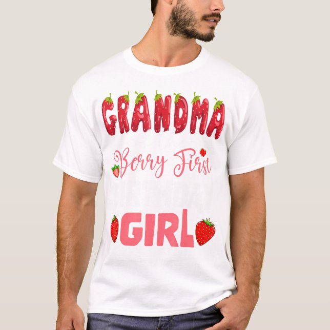 Camiseta Vovó Do Primeiro Aniversário De Berry De Girl Stra (Frente)