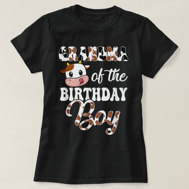 Camiseta Vovó Do primeiro aniversario De Fazenda De Garoto  (Frente do Design)