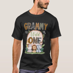 Camiseta Vovó do Safári de Aniversário de Um Ano Selvagem M