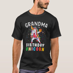 Camiseta Vovó Do Unicórnio De Aniversário A Dabbing Matc