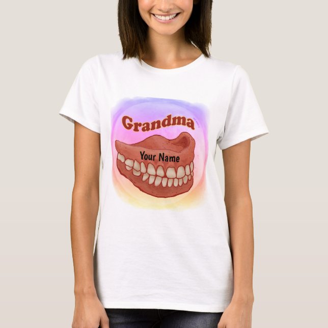 Camiseta Vovó dos dentes falsos (Frente)