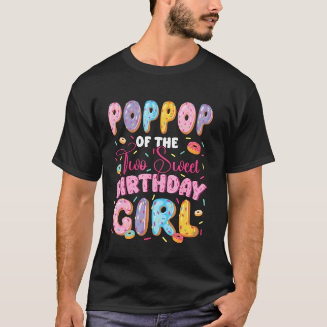 Camiseta Vovô Dos Dois Doces Donuts De Aniversário Da Menin (Frente)