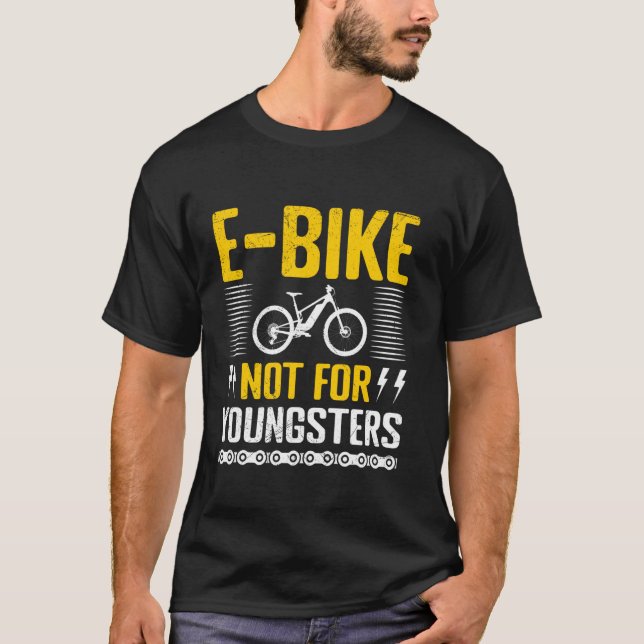 Camiseta Vovô E-BIKES NÃO PARA JOVENS EBike Engraçado E-B (Frente)
